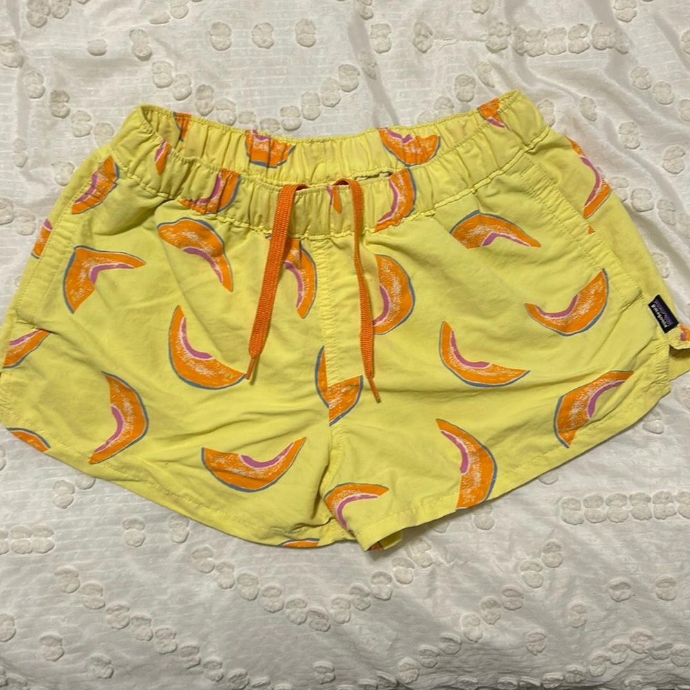 Patagonia baggie shorts- limited edition yellow cantaloupe.